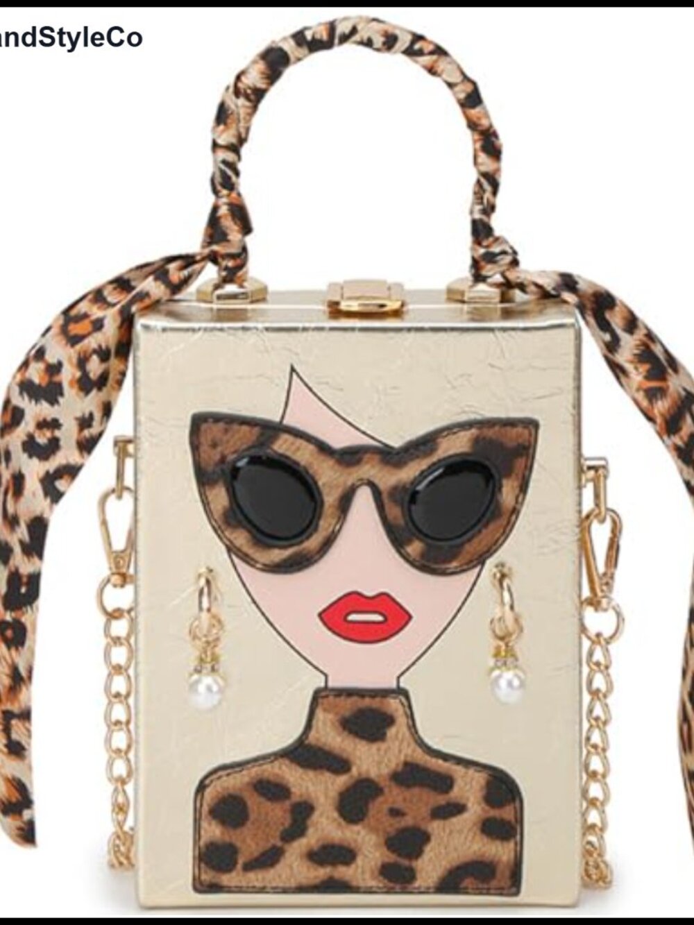 Unique 3D Lady Face PU Leather Novelty Satchel Handbag Funky Purse Crossbody